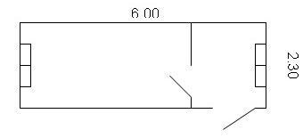 План деревянной бытовки 2,3 на 6 м